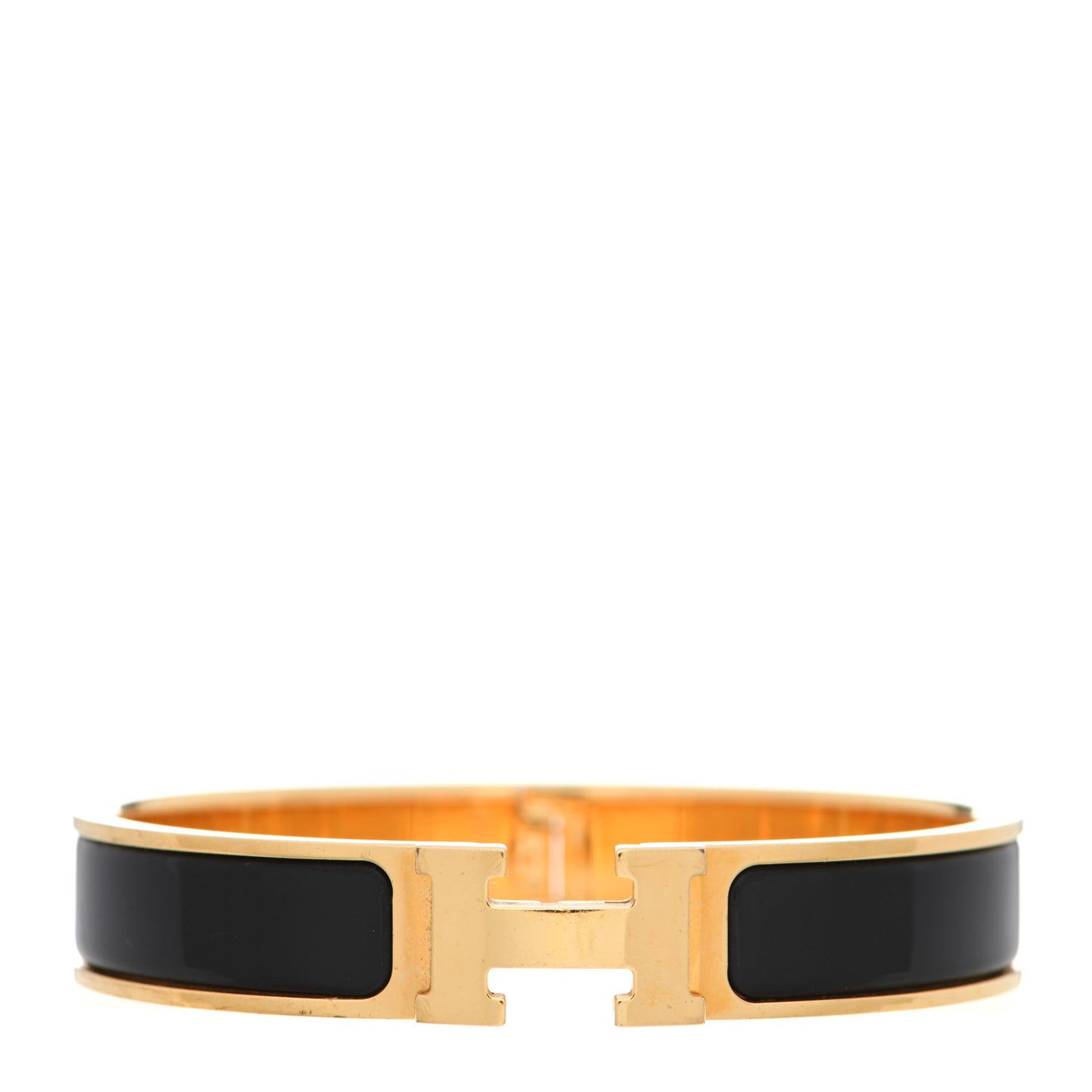 Enamel Narrow Clic Clac H Bracelet GM Black