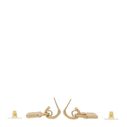 Chanel Metal Lock Drop Earrings Light Gold 3 of 4