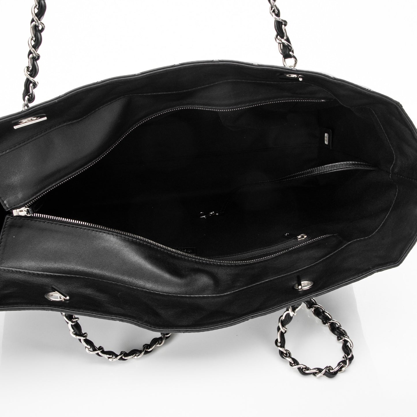 Calfskin Quilted Large In The Business Tote Black