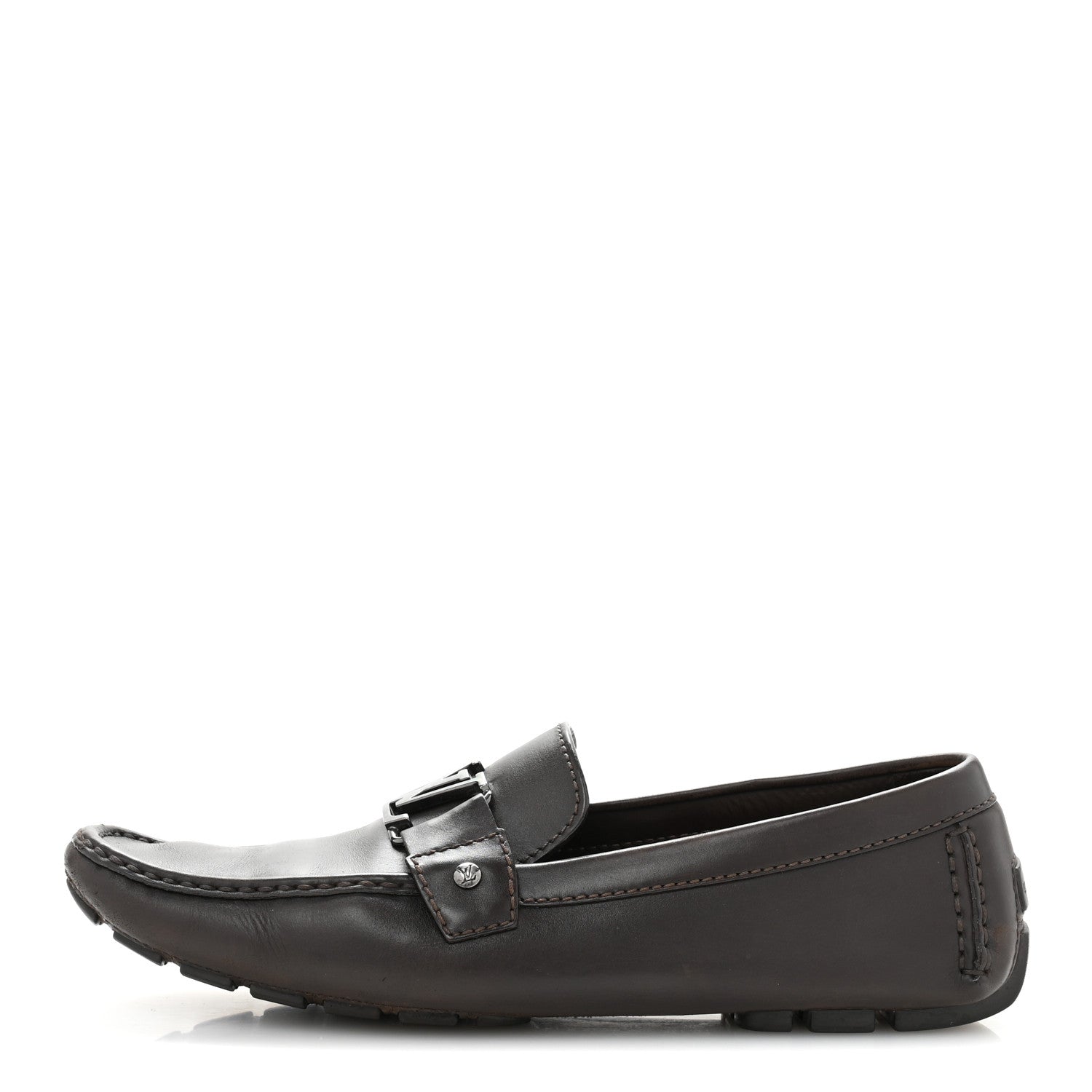 Louis Vuitton Calfskin Mens Monte Carlo Shoe Moccasin Loafers 10.5 Brown 1 of 10