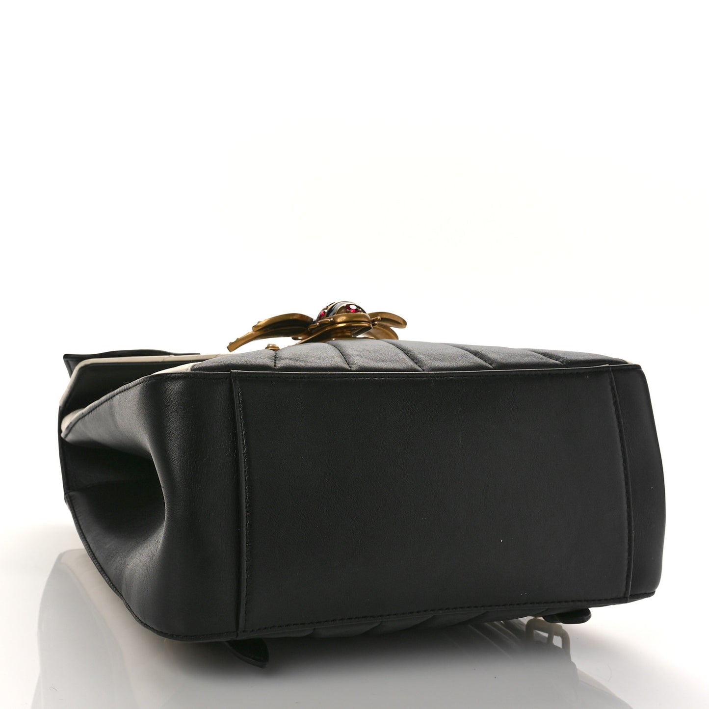 Calfskin Bamboo Trapuntata Queen Margaret Backpack Mystic White Black