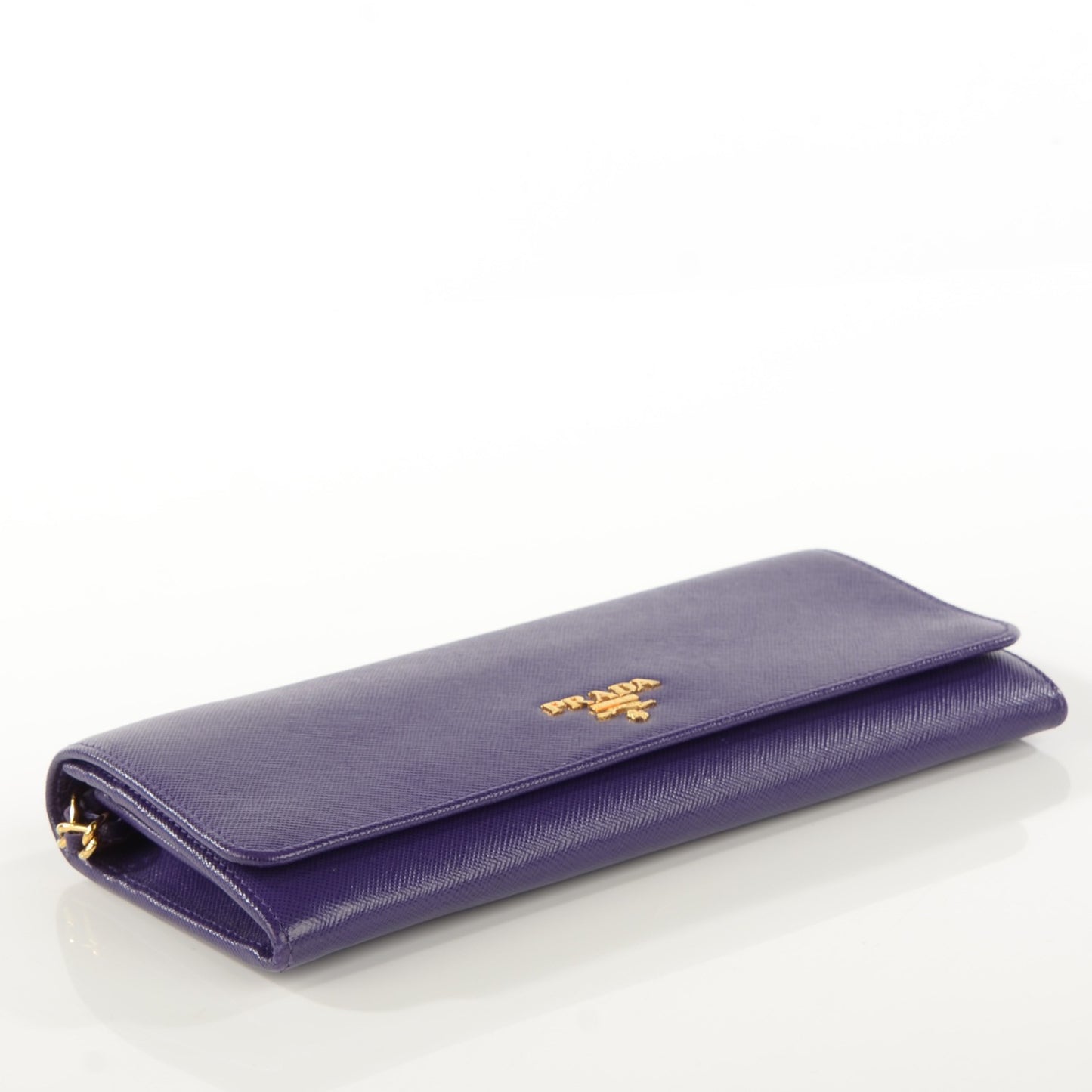 Saffiano Metal Oro Chain Wallet Viola