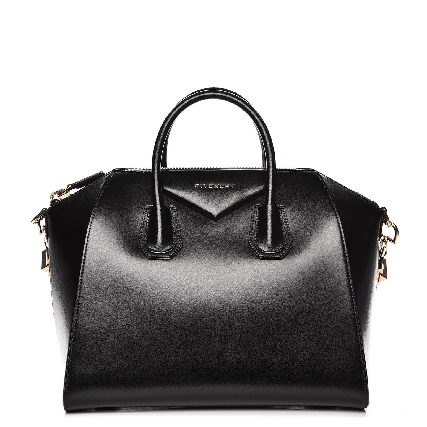 Shiny Lord Calfskin Medium Antigona Black