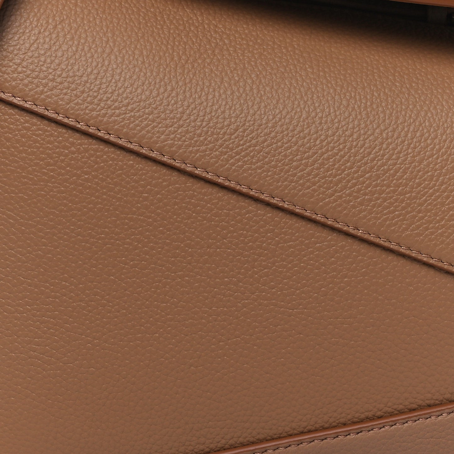 Grained Calfskin Small Puzzle Edge Bag Toffee