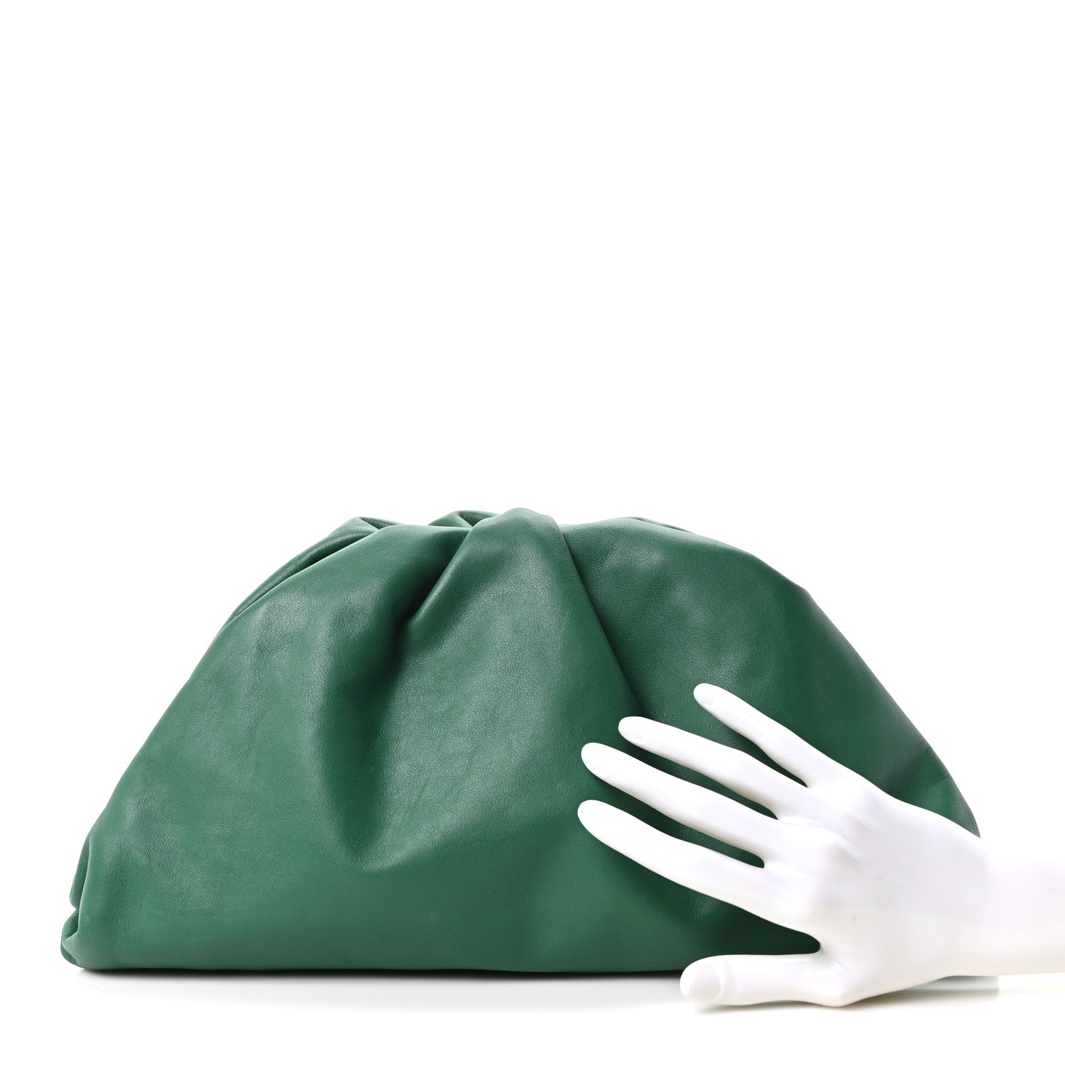 Bottega Veneta Smooth Butter Calf The Pouch Oversized Clutch Racing Green 2 of 10