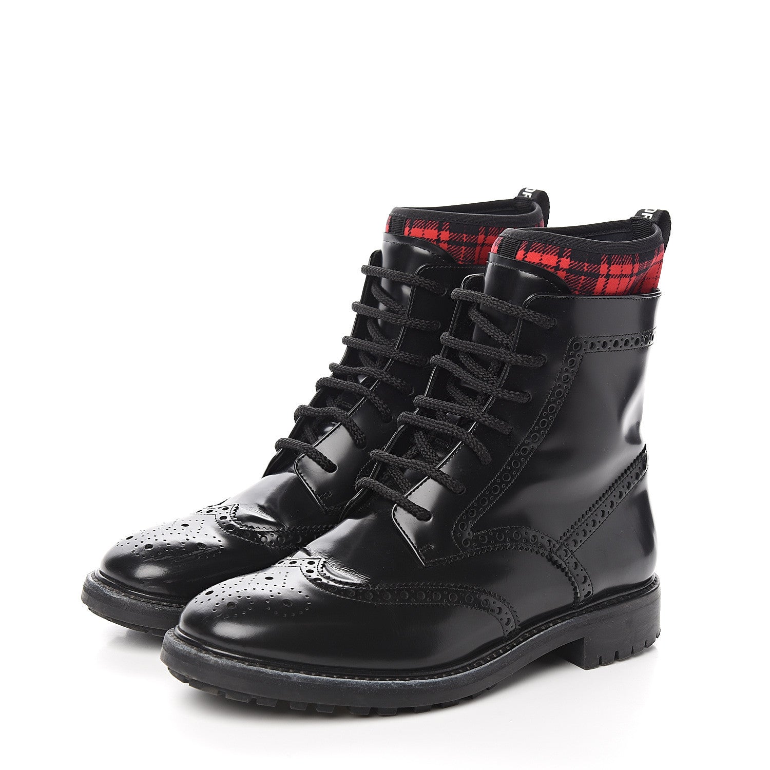 Christian Dior Calfskin D-Order Low Boot 38 Black Red 3 of 10