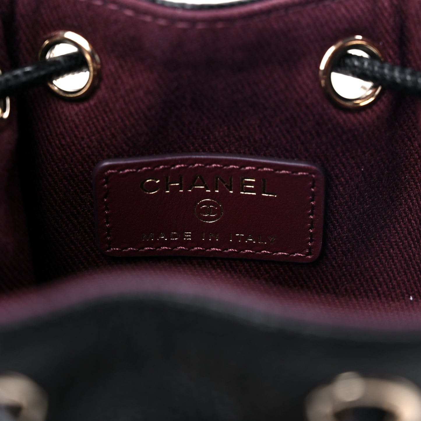Caviar Quilted Mini CC Pocket Bucket Bag Black