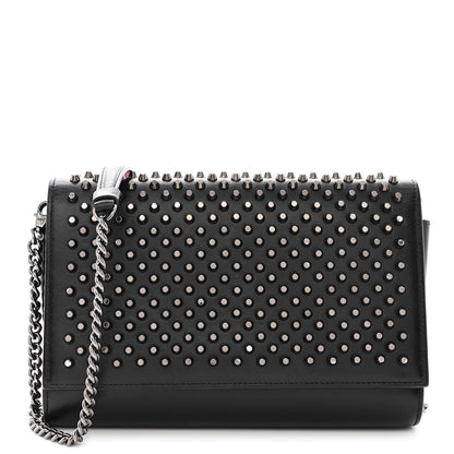 Christian Louboutin Calfskin Patent Spikes Paloma Clutch Black 1 of 12