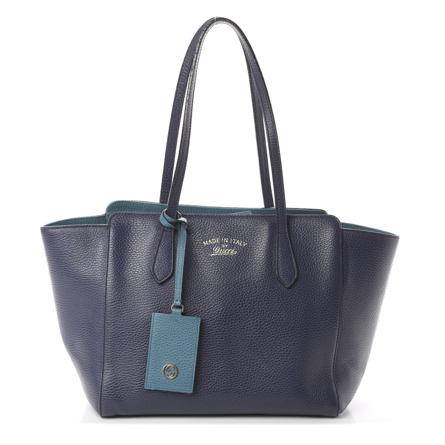 Gucci Dollar Calfskin Small Swing Tote Classic Marine Deep Cobalt 1 of 7
