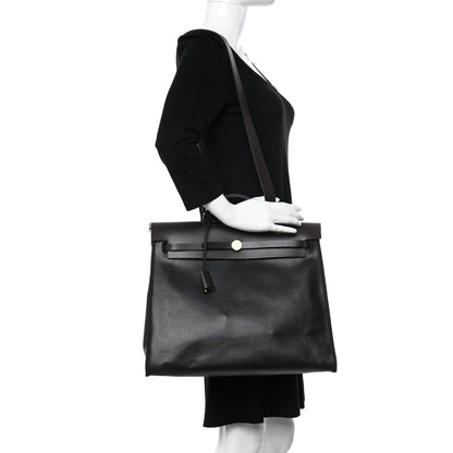 Hermes Toile H Berline Vache Hunter Herbag Zip 39 MM Black Ebene 2 of 9