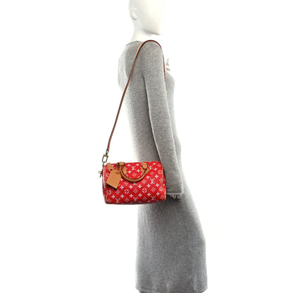 Louis Vuitton Soft Calfskin Monogram Speedy P9 Bandouliere 25 Red 2 of 9