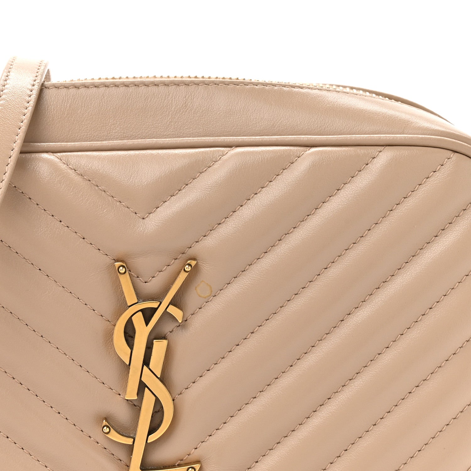 Saint Laurent Calfskin Matelasse Monogram Lou Camera Bag Dark Beige 8 of 15
