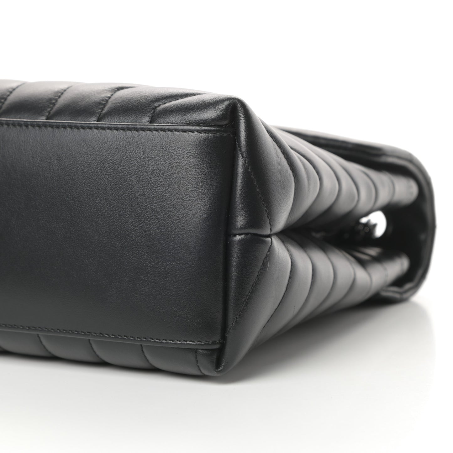 Calfskin Y Quilted Monogram Medium Loulou Chain Satchel Black