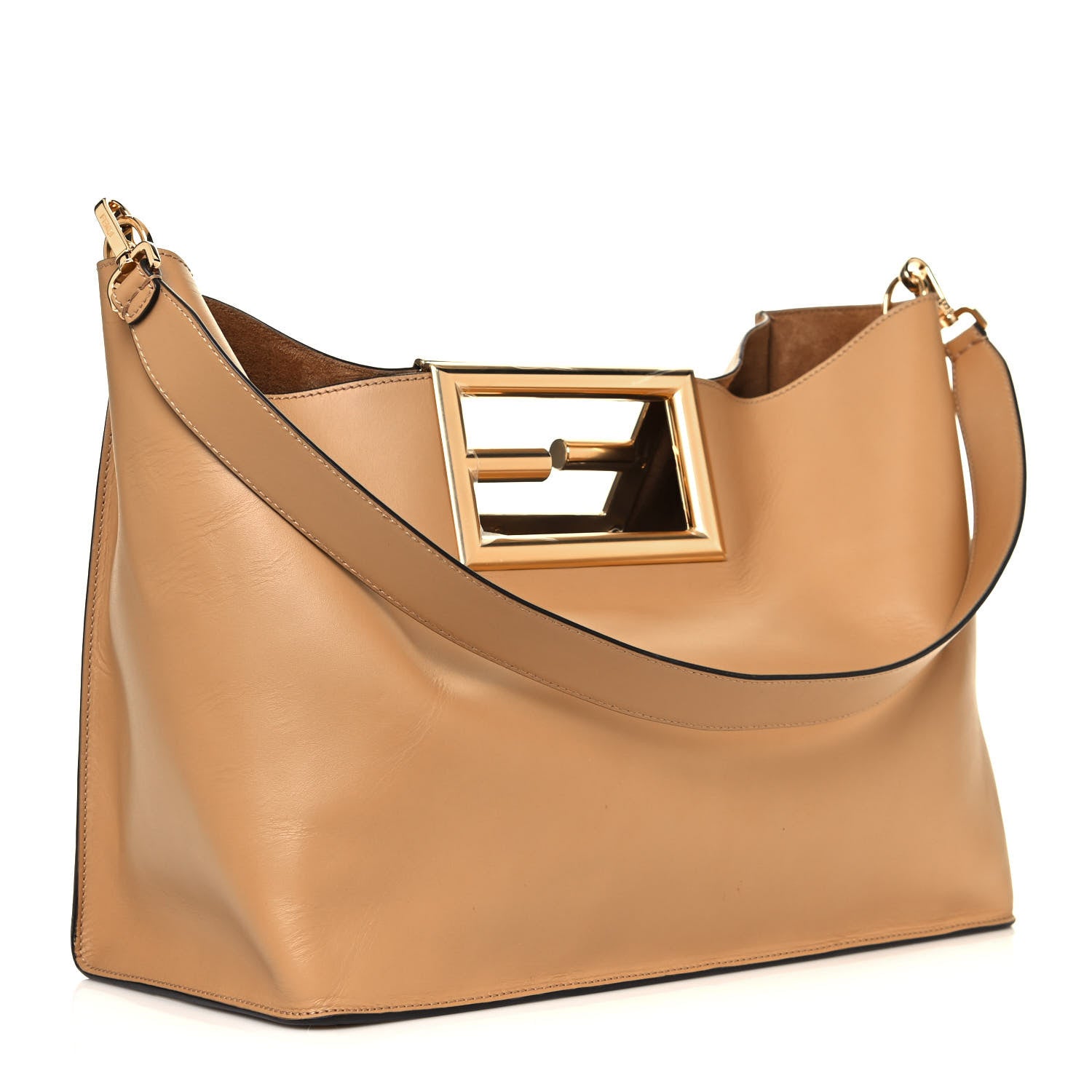 Fendi Vitello King Medium Fendi Way Tote Miele Scuro 3 of 15