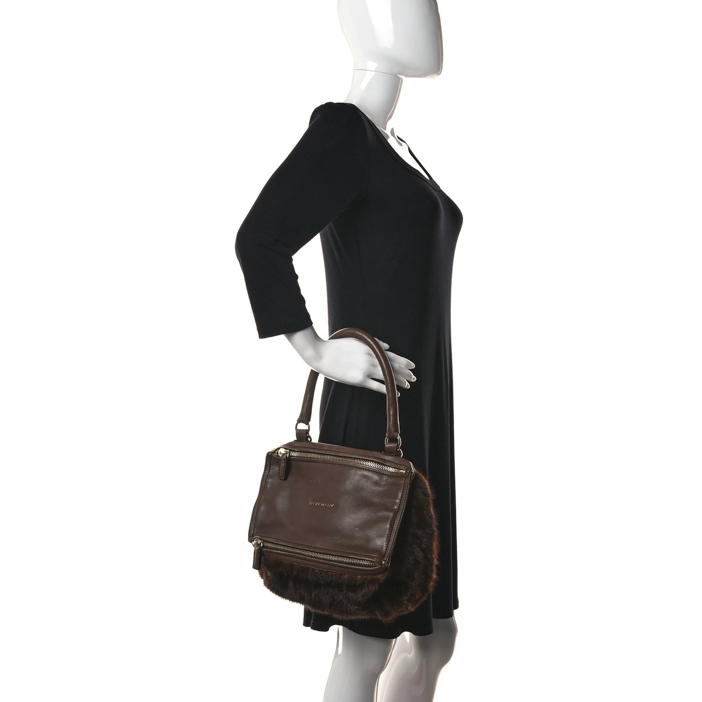 Mink Lambskin Small Pandora Brown