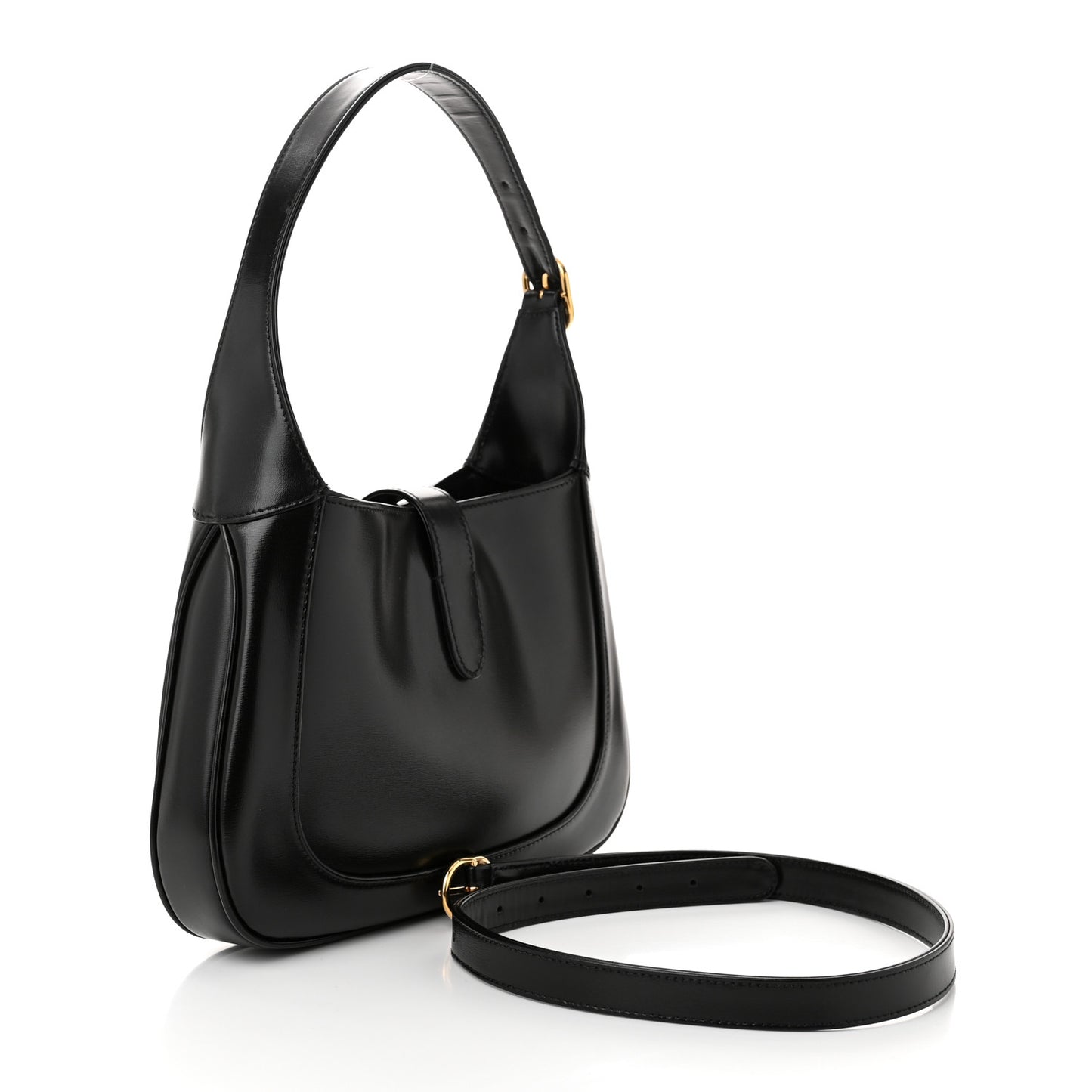 Boarded Dyana Lux Calfskin Small Jackie 1961 Hobo Black