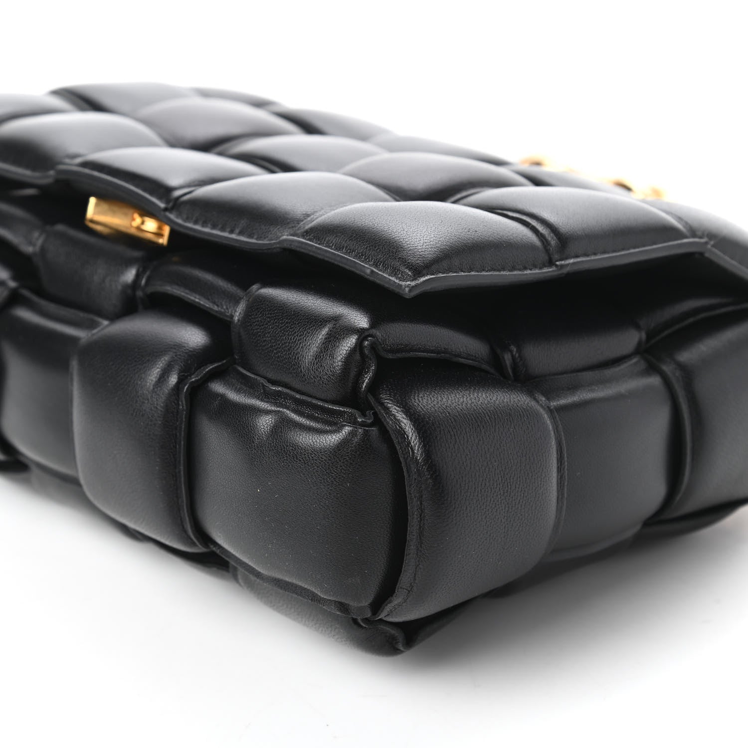 Bottega Veneta Lambskin Maxi Intreccio Padded Chain Cassette Crossbody Bag Black 7 of 10