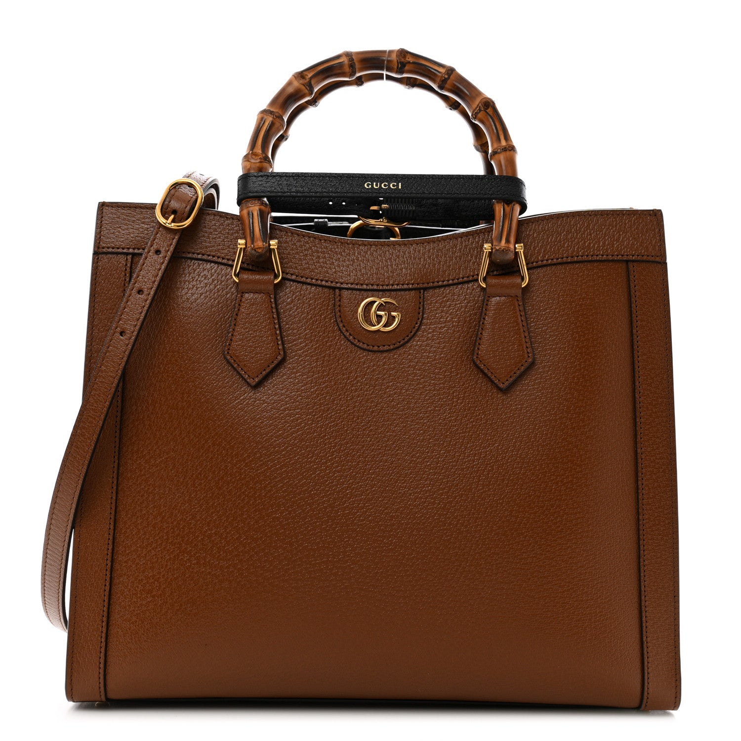 Gucci Textured Dollar Calfskin Medium Diana Tote Bag Cuir Black 1 of 15