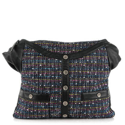 Chanel Tweed Lambskin Large Girl Bag Navy 1 of 7