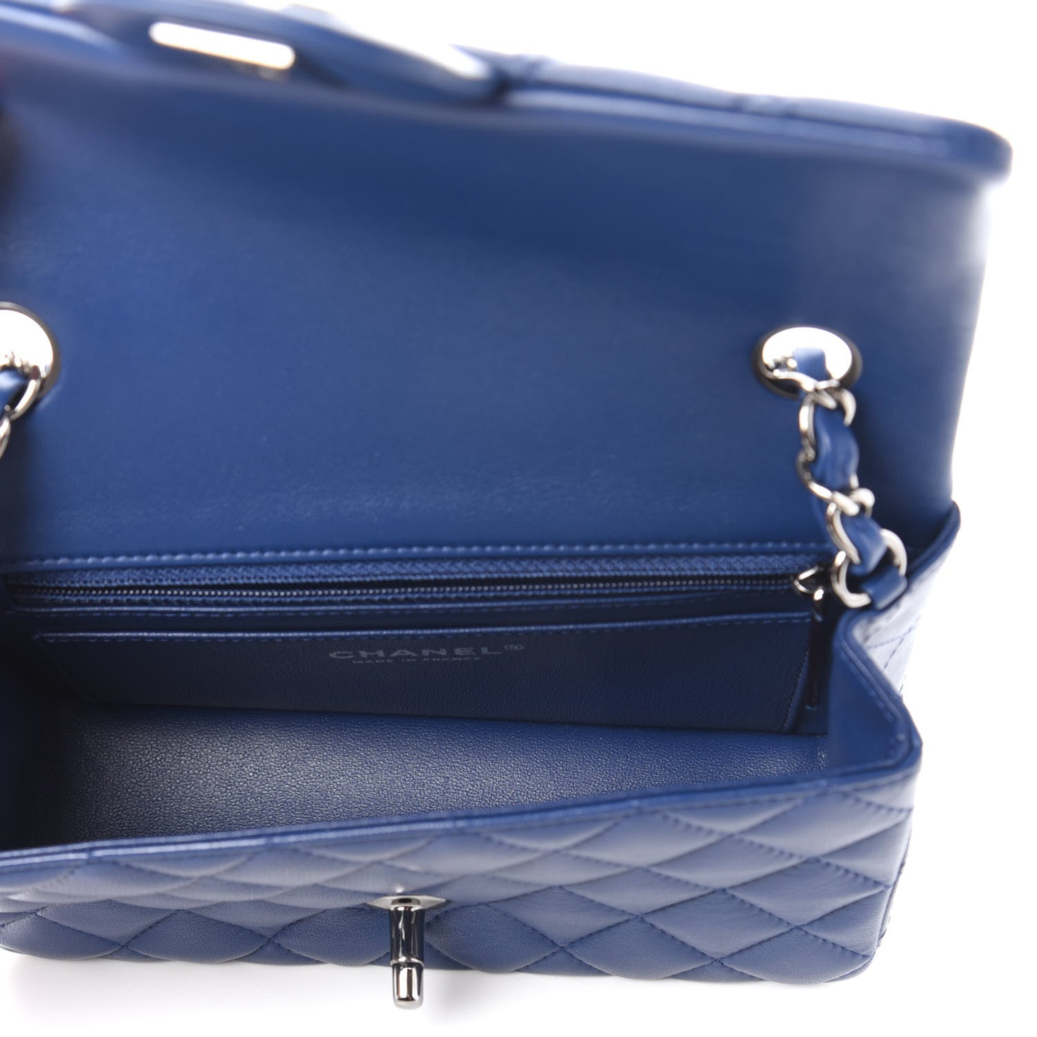 Chanel Lambskin Quilted Mini Rectangular Flap Dark Blue 5 of 11