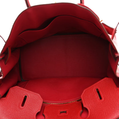 Hermes Taurillon Clemence Birkin 35 Rouge Vif 5 of 13