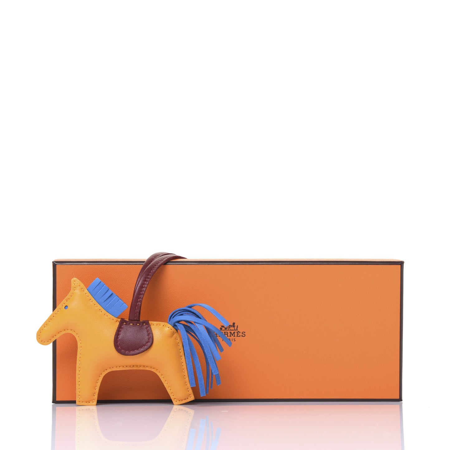 Milo Lambskin Grigri Rodeo Horse Bag Charm PM Jaune D'Or Bleu Zanzibar Rouge H