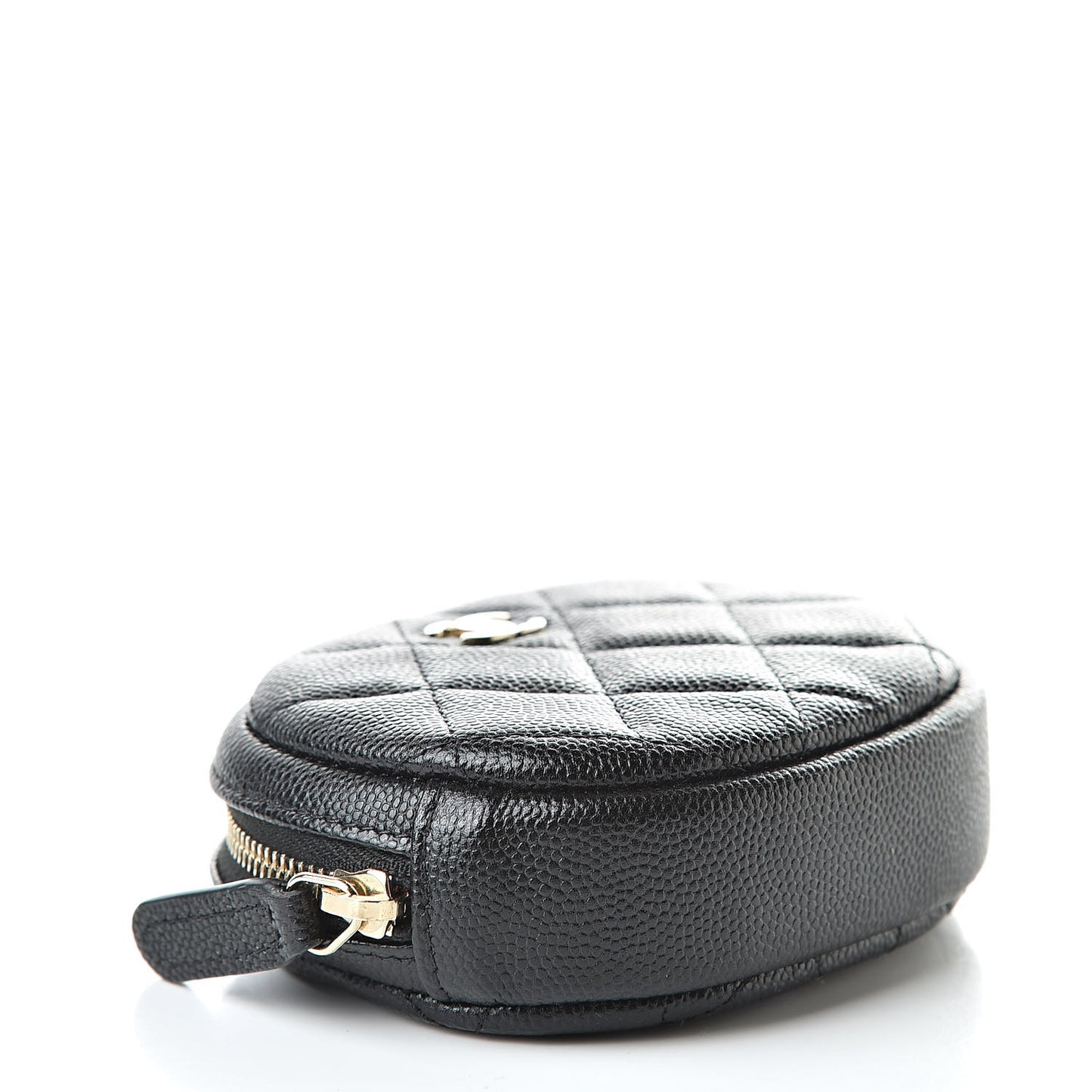 Caviar Quilted Zip Around Classic Coin Purse Black