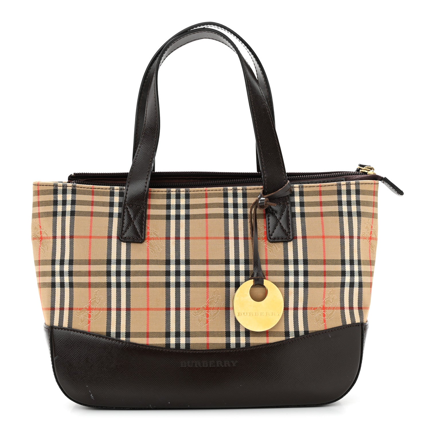 Burberry Canvas House Check Mini Tote Black 1 of 12
