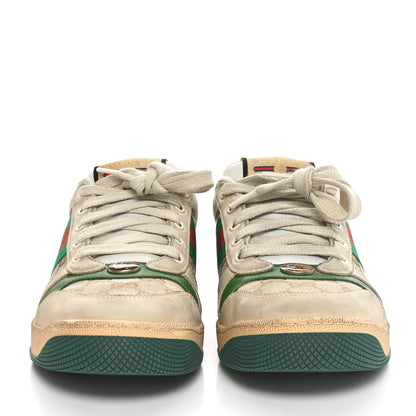 Gucci GG Monogram Nubuck Web Womens Screener Sneakers 40 New Sand Dusty Milk Vintage Green 2 of 8