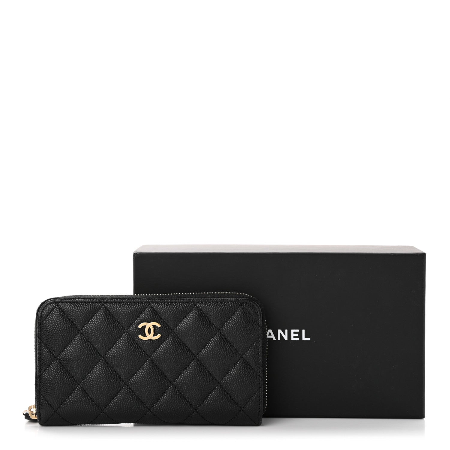 Chanel Caviar Quilted Small Zip Around Wallet Black 13 of 13