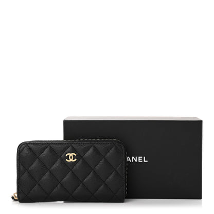Chanel Caviar Quilted Small Zip Around Wallet Black 13 of 13