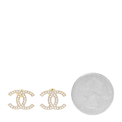 Chanel Crystal CC Earrings Gold 2 of 5