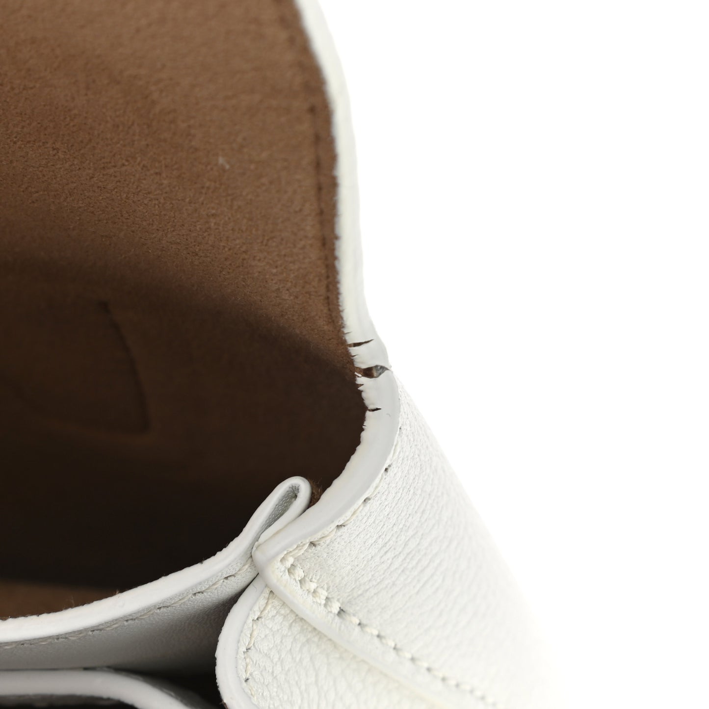 Grained Calfskin Studded Mini Milla Tote White