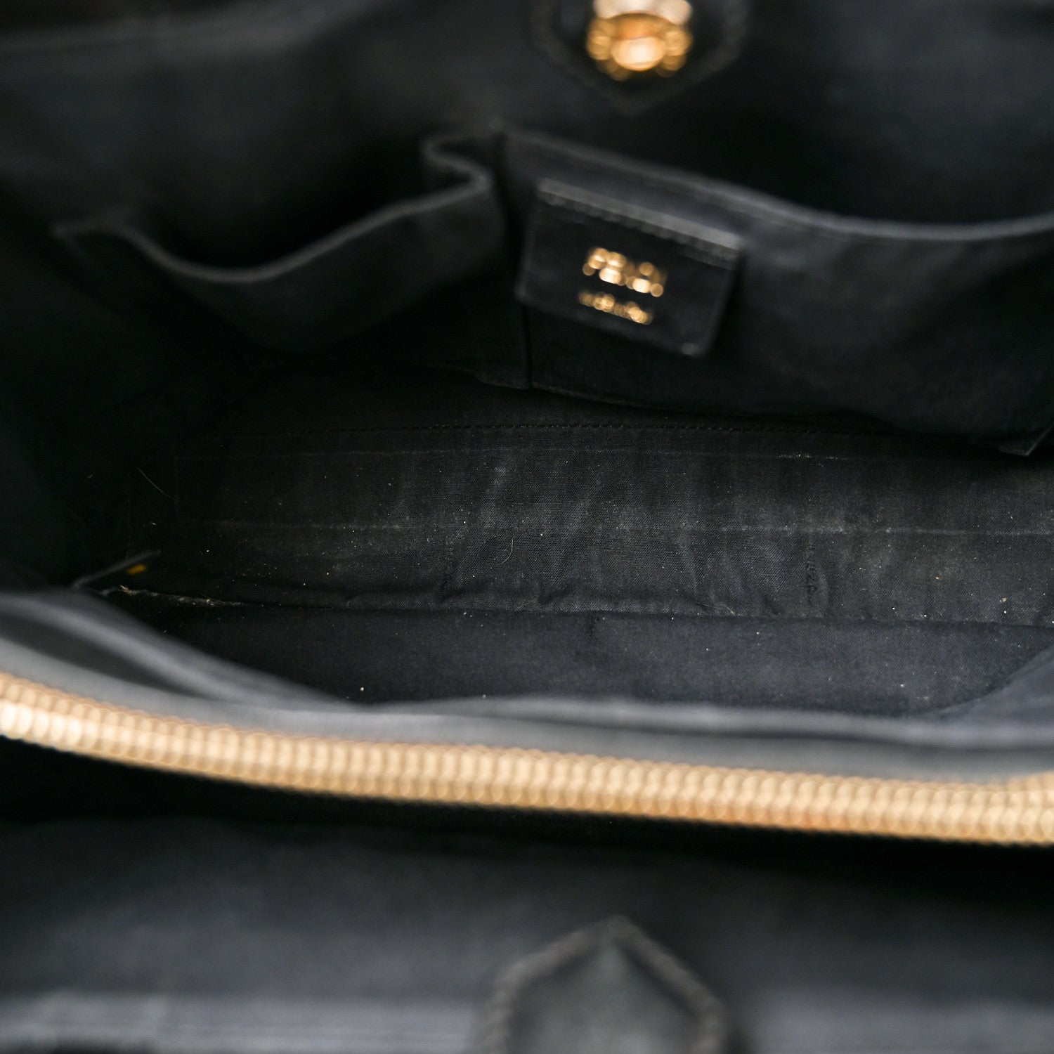 Fendi Nappa Crocodile Trapuntata Large 3Jours Tote Black 5 of 12