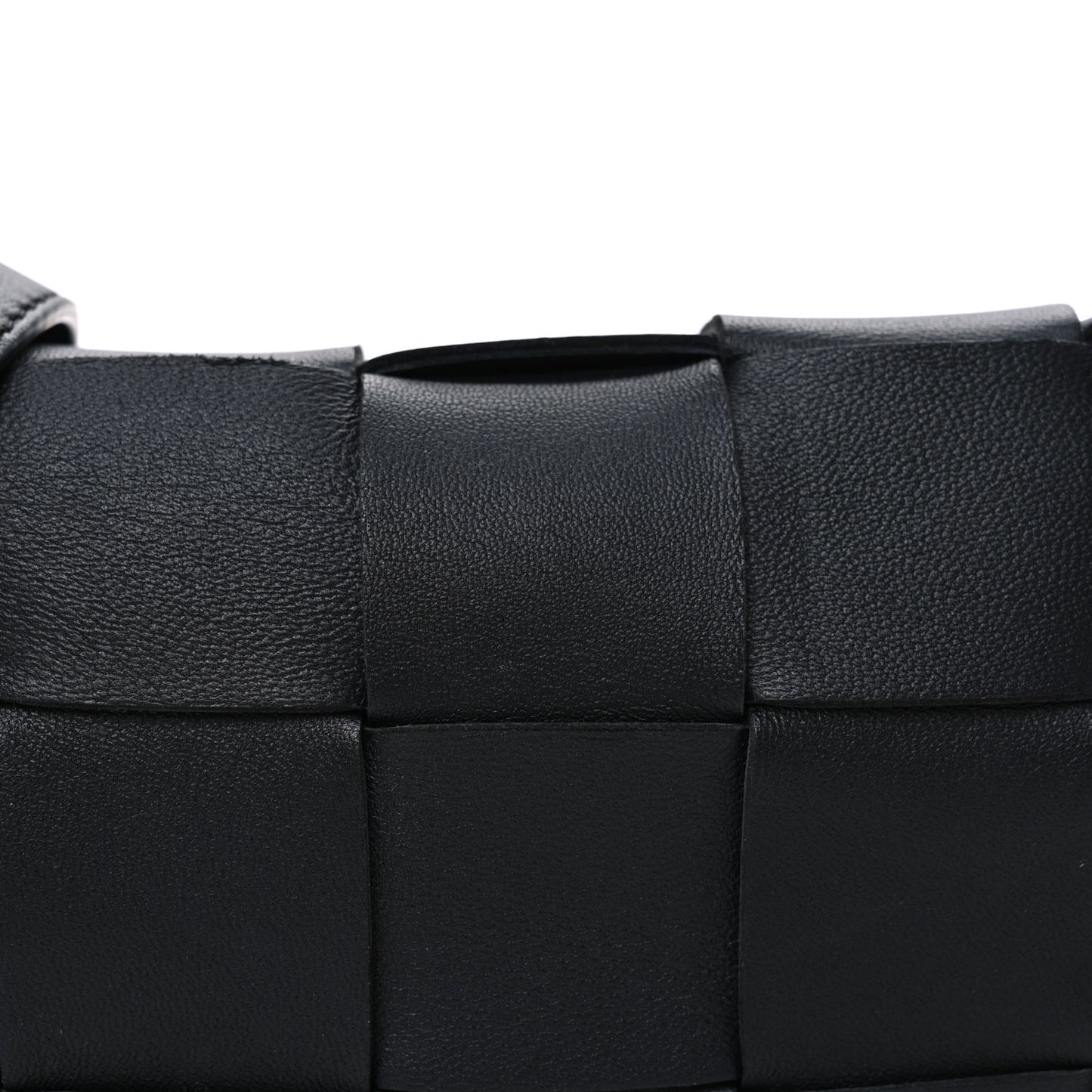 Lambskin Maxi Intreccio Small Cassette Crossbody Bag Black