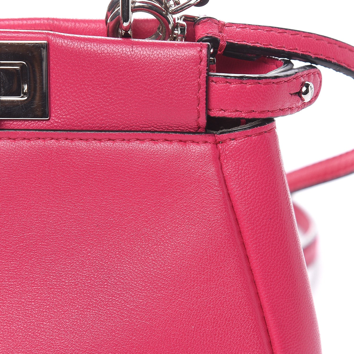 Fendi Shiny Nappa Micro Peekaboo Iconic Satchel Fuxia 10 of 10
