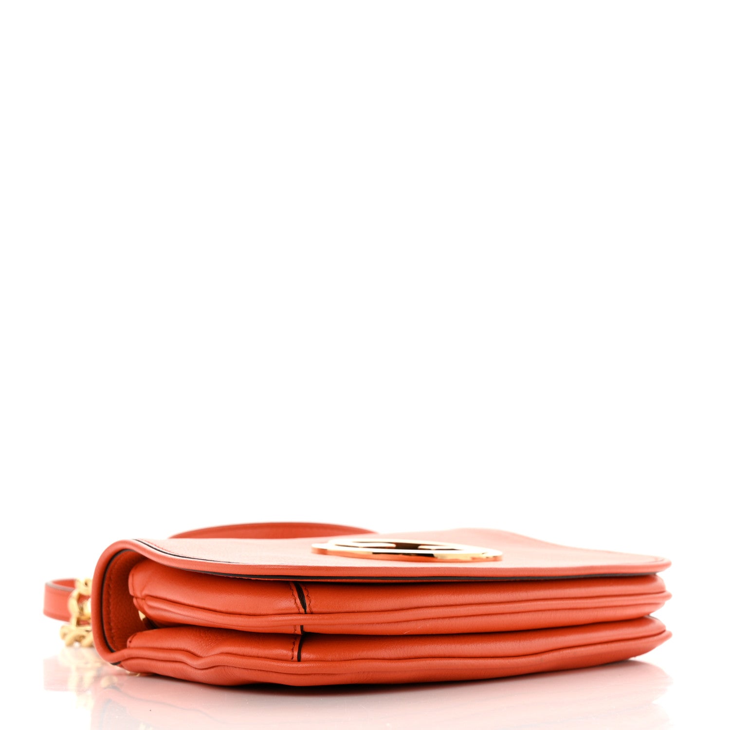 Gucci Roxy Calfskin Mini Blondie Chain Shoulder Flap Bag Deep Orange 4 of 11