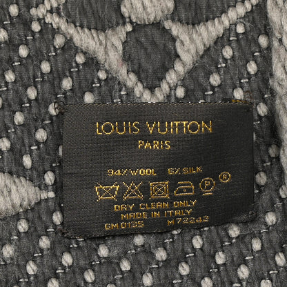 Louis Vuitton Wool Silk Logomania Scarf Pearl Grey 3 of 5