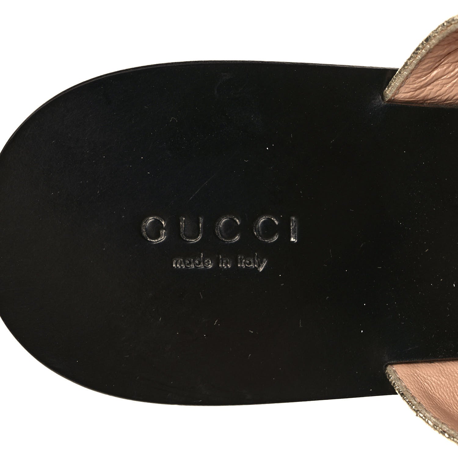 Gucci Nappa Silk Galassia GG Marmont Thong Flat Sandals 40 Platino 7 of 7