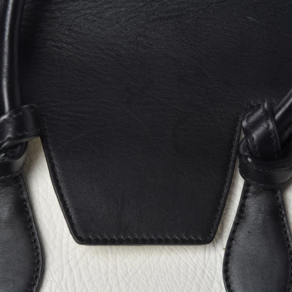 Celine Elephant Calfskin Mini Bi-Color Tie Knot Tote White Black 8 of 21