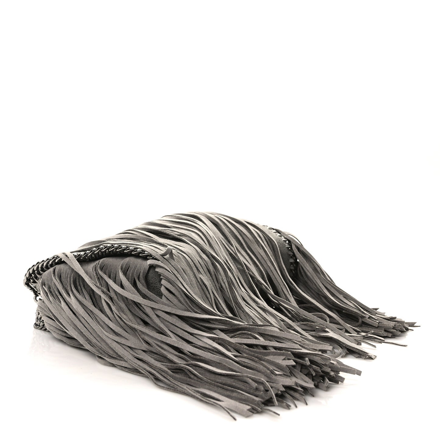 Shaggy Deer Fringe Mini Falabella Tote Grey
