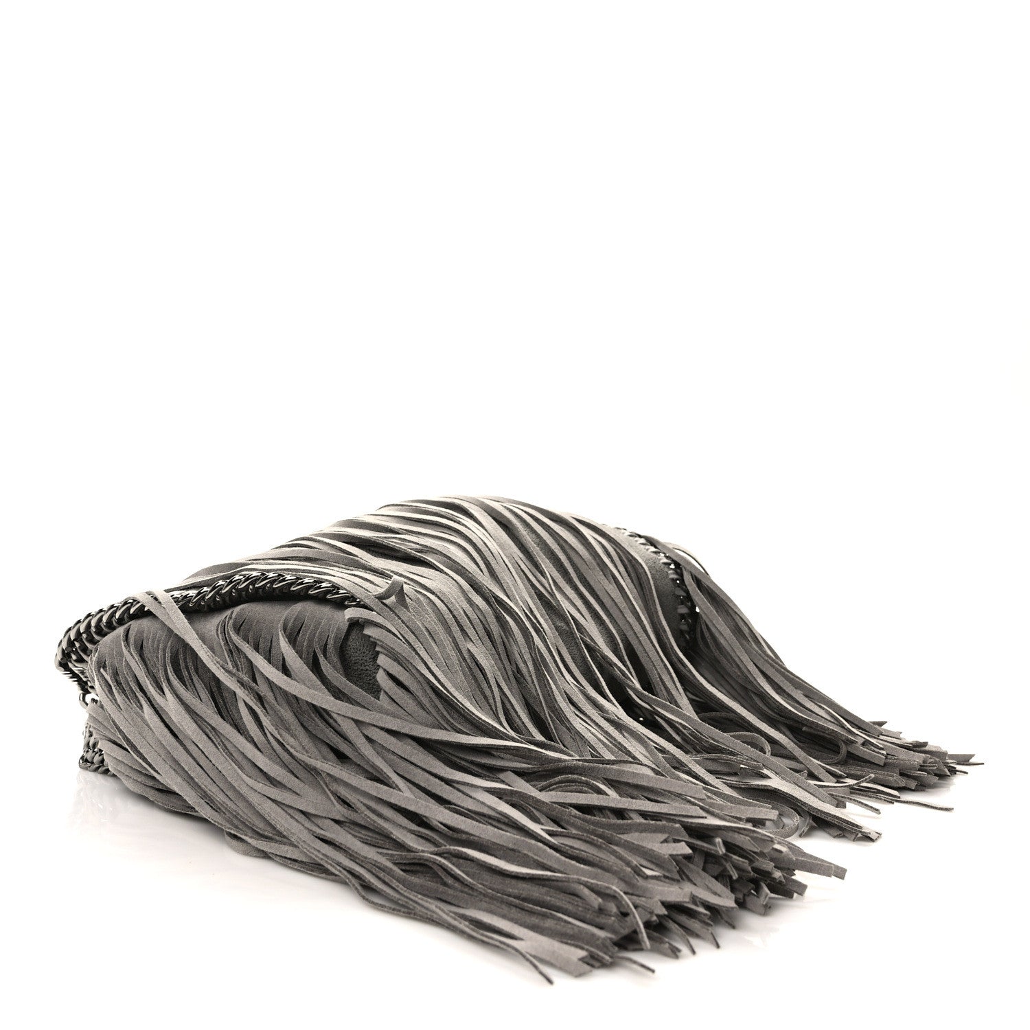 Stella McCartney Shaggy Deer Fringe Mini Falabella Tote Grey 4 of 13