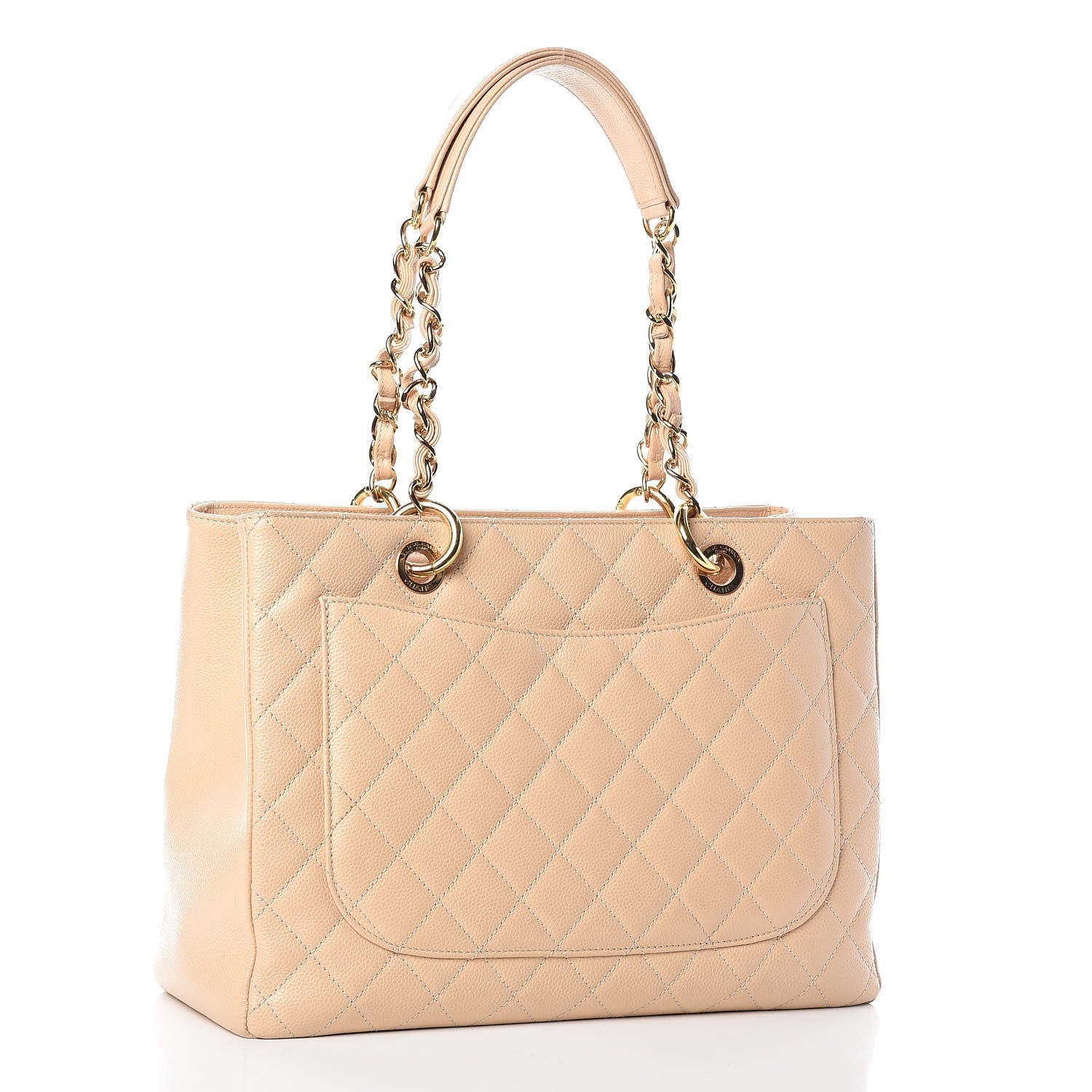 Chanel Caviar Quilted Grand Shopping Tote GST Beige Clair 3 of 14