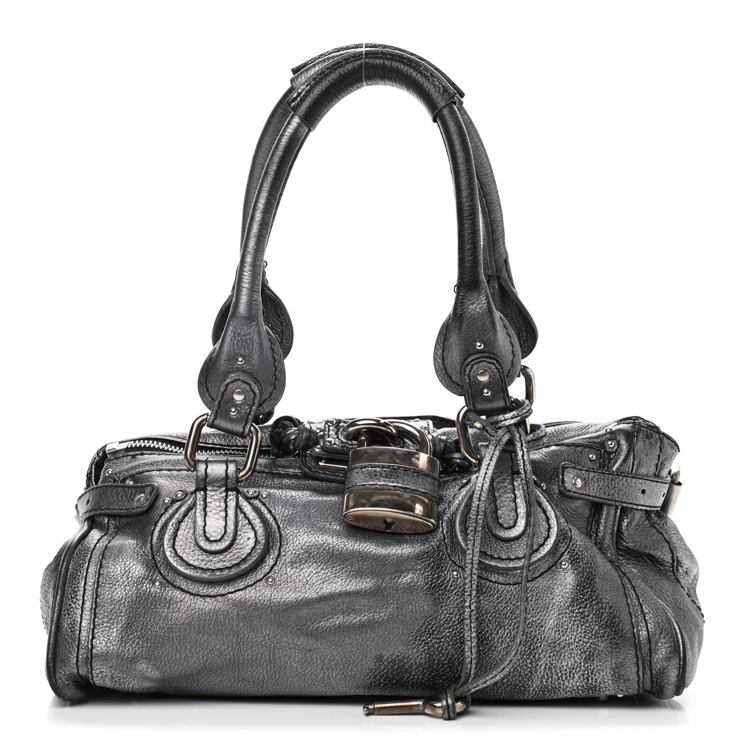 Chloe Metallic Calfskin Medium Paddington Satchel Silver 1 of 22