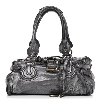 Chloe Metallic Calfskin Medium Paddington Satchel Silver 1 of 22