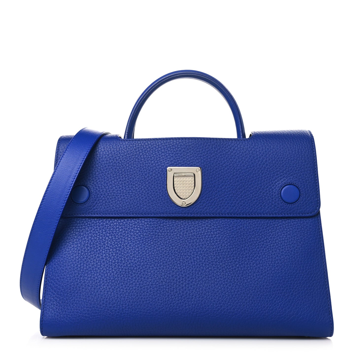 Grained Calfskin Medium Diorever Flap Blue