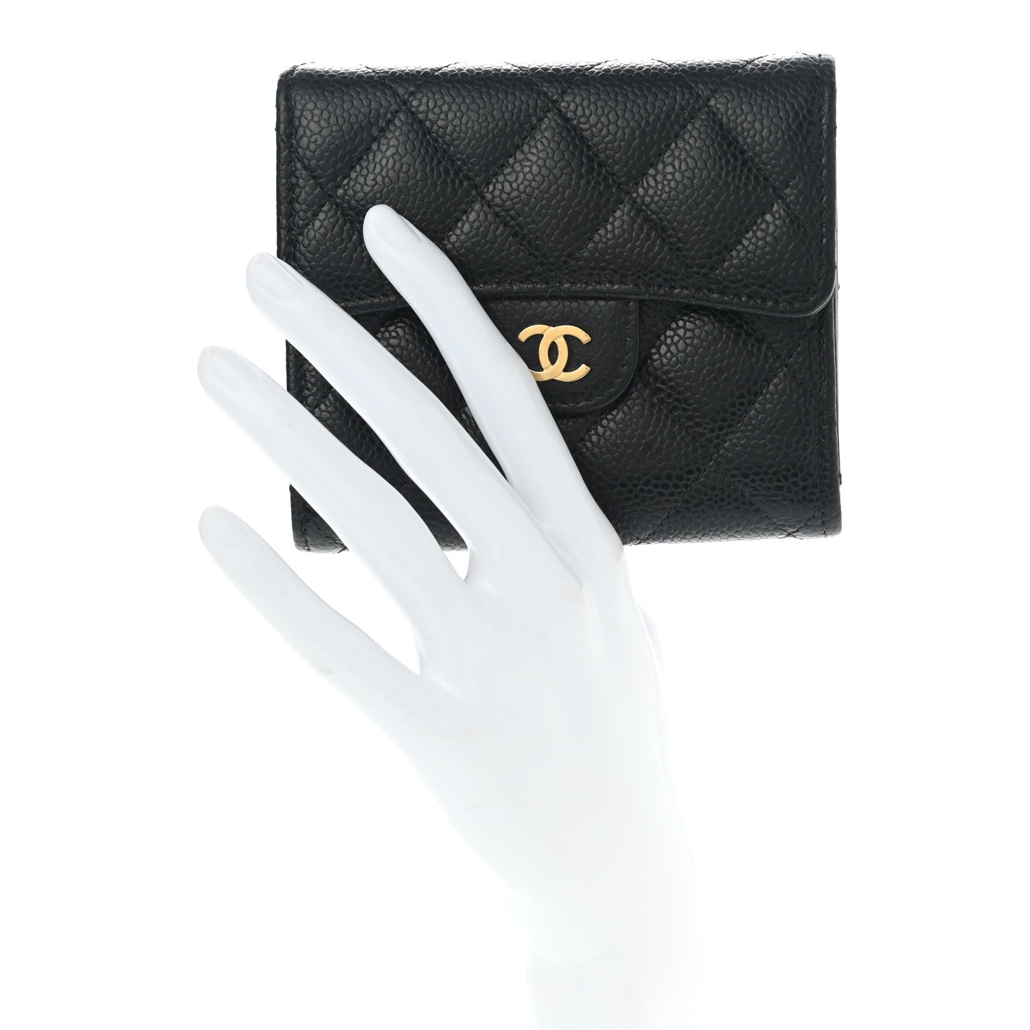 Chanel Caviar Quilted Compact Flap Wallet Black 3 of 18