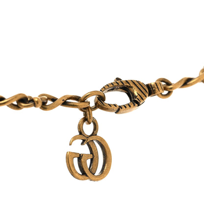 Gucci Metal Crystal Butterfly Necklace Aged Gold Multicolor 4 of 4
