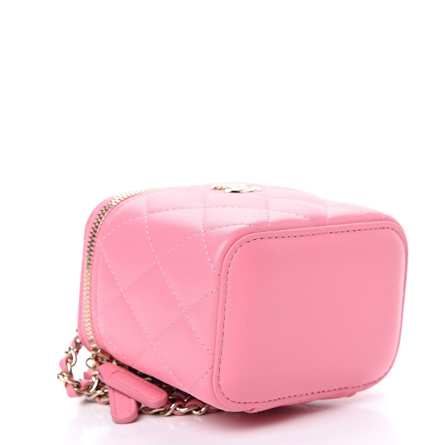 Chanel Lambskin Quilted Mini Vanity Case With Chain Pale Pink 3 of 9