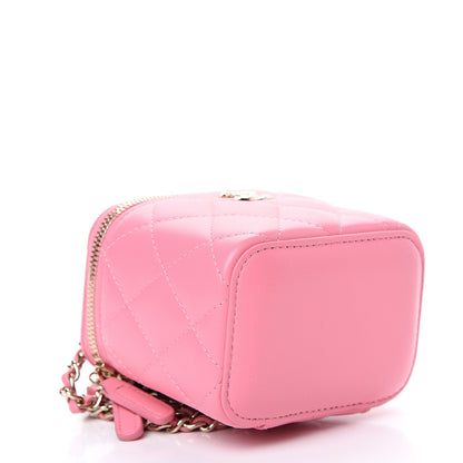 Chanel Lambskin Quilted Mini Vanity Case With Chain Pale Pink 3 of 9